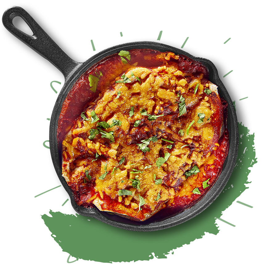 Enchilada met bonen en cheddar