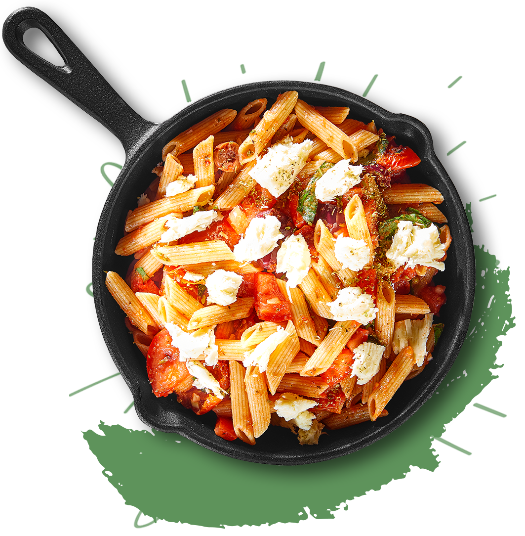 Pasta met tomaat en olijven