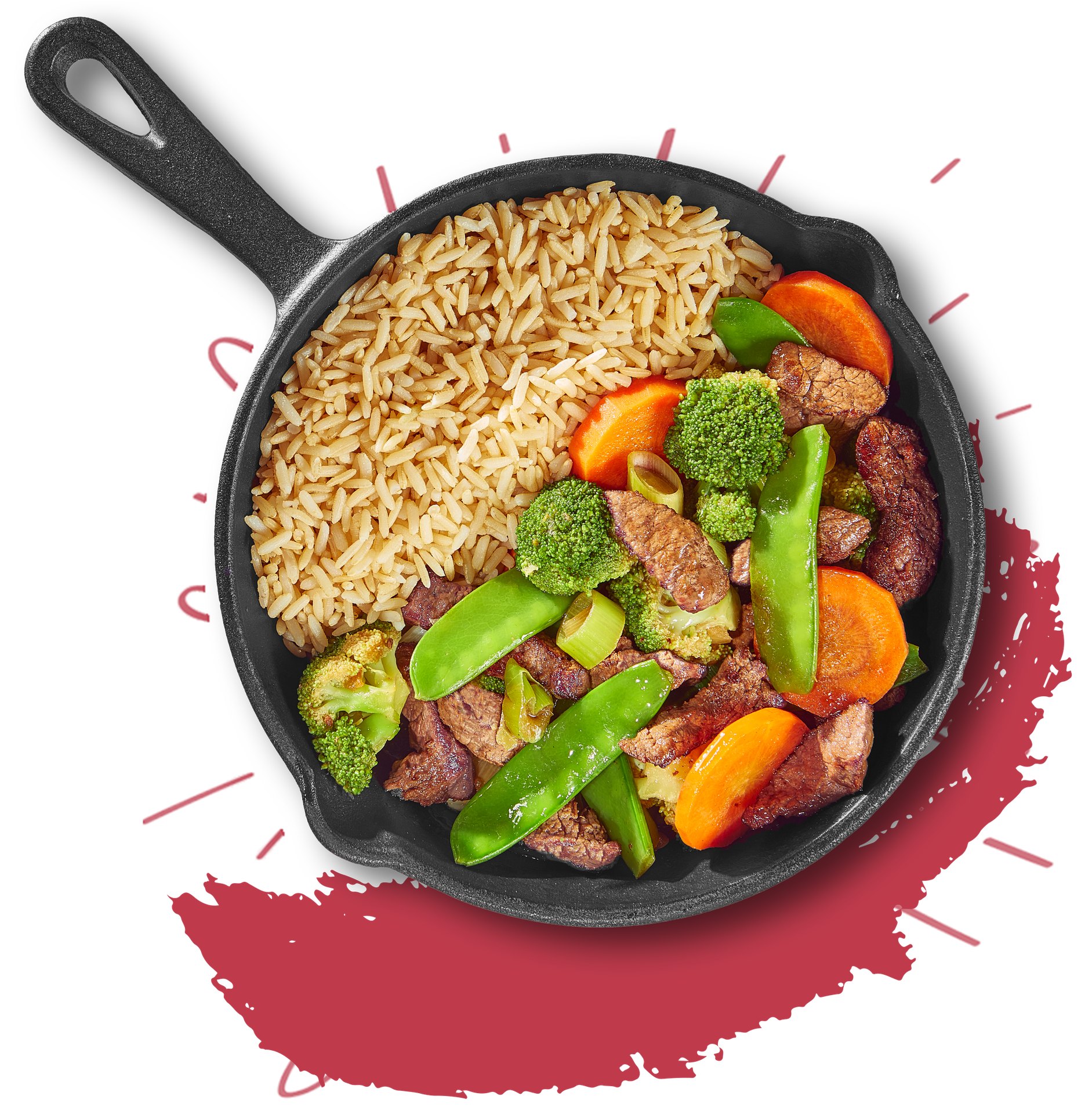 Wok met rundsreepjes en gember