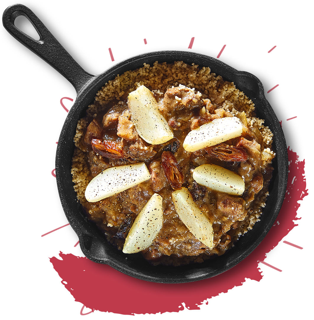 Couscous met zoet lam