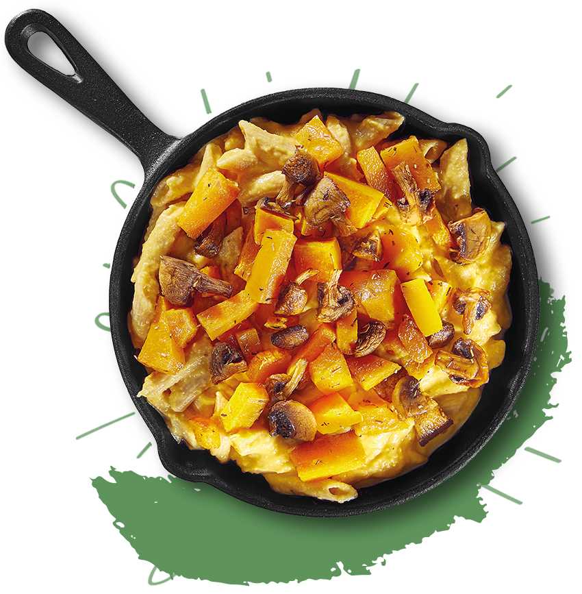 Penne met pompoencrème