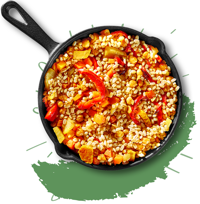 Freekeh met pompoen en rapen