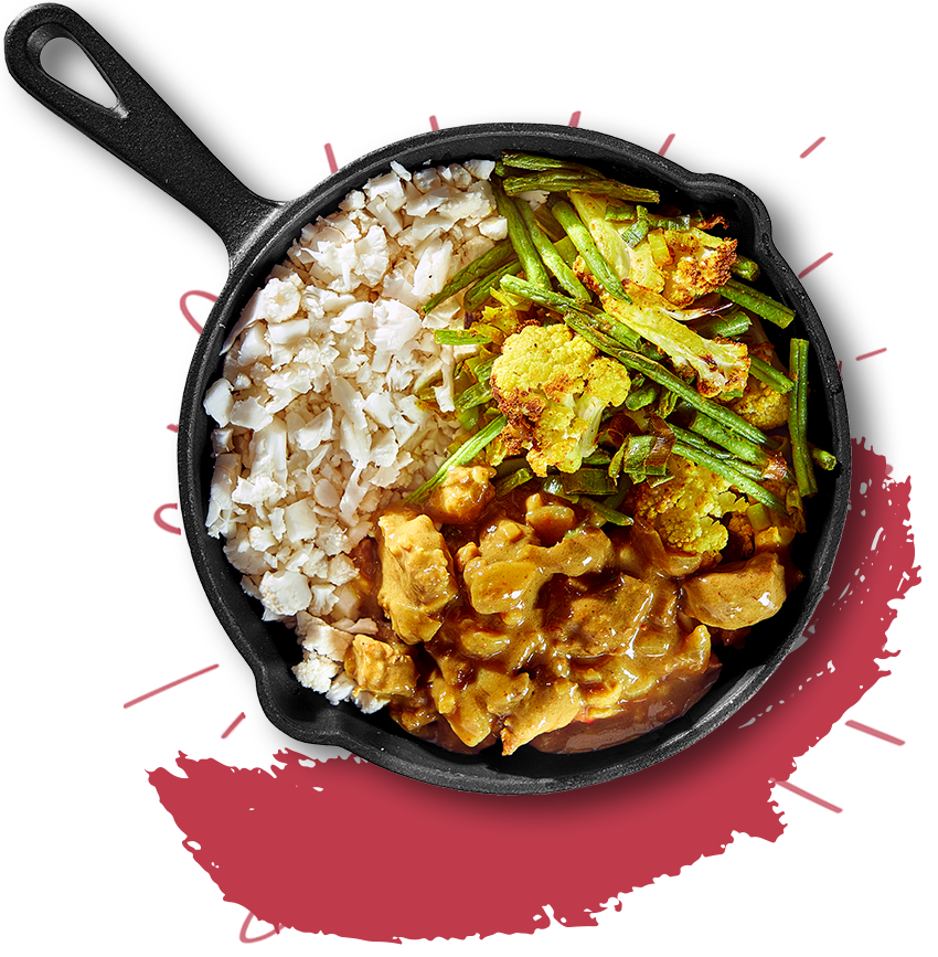 Rendang met bloemkoolrijst