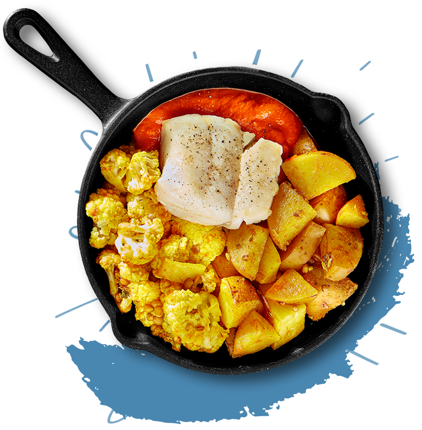 Kabeljauw tikka masala
