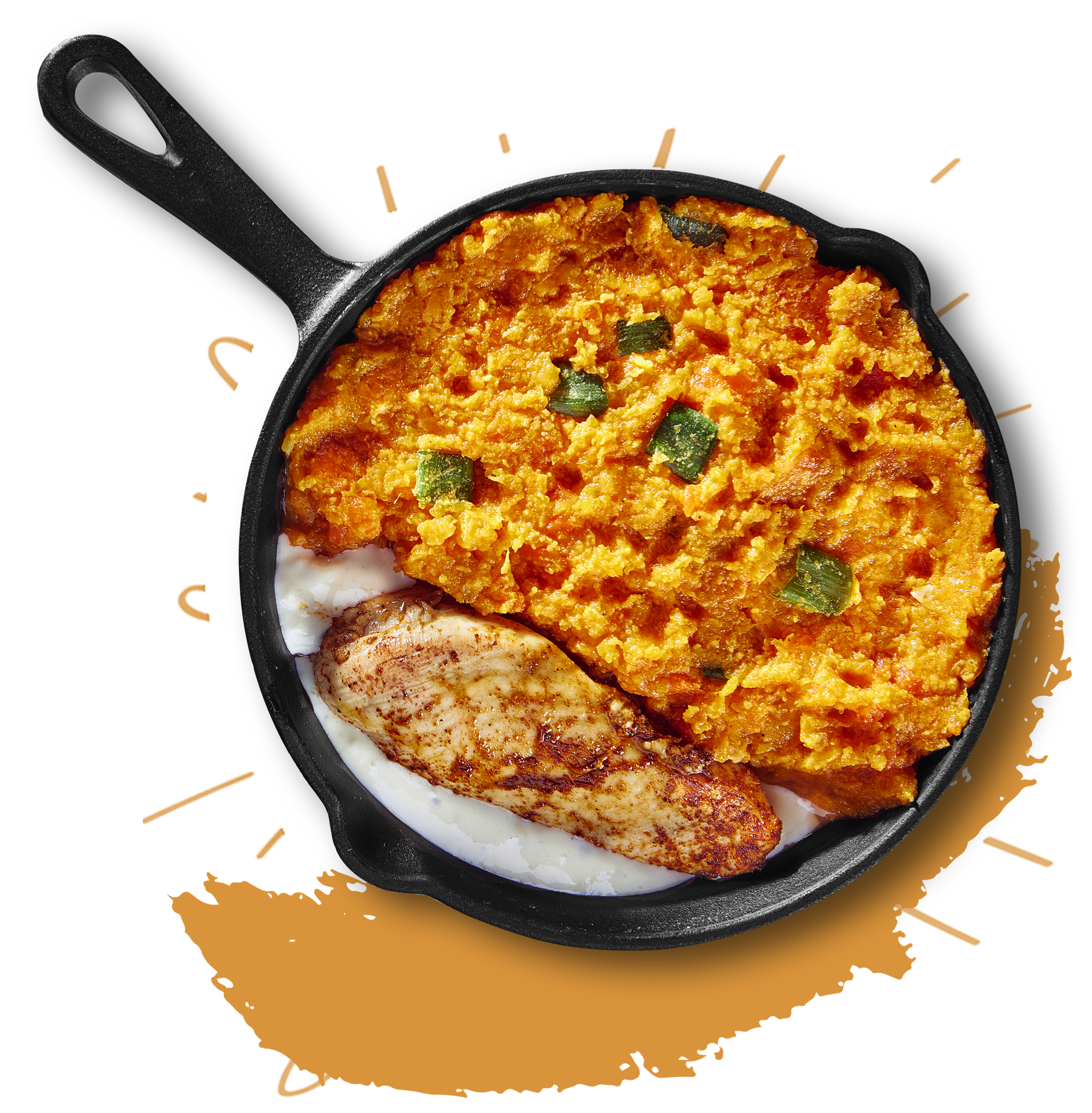 Kip met Tex-Mex puree