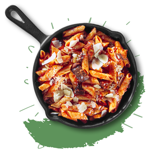 Penne met za’atar auberginesaus
