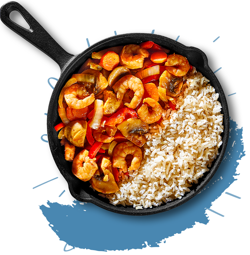Hoisin wok met scampi