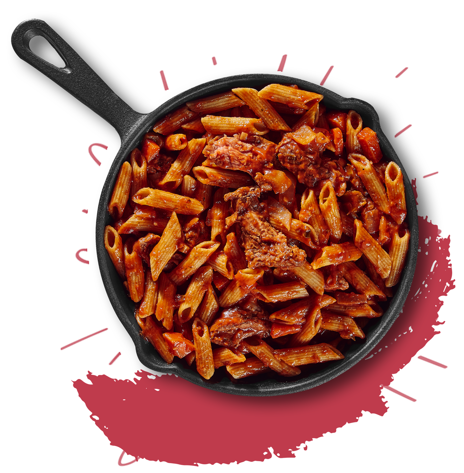 Penne met runderragout