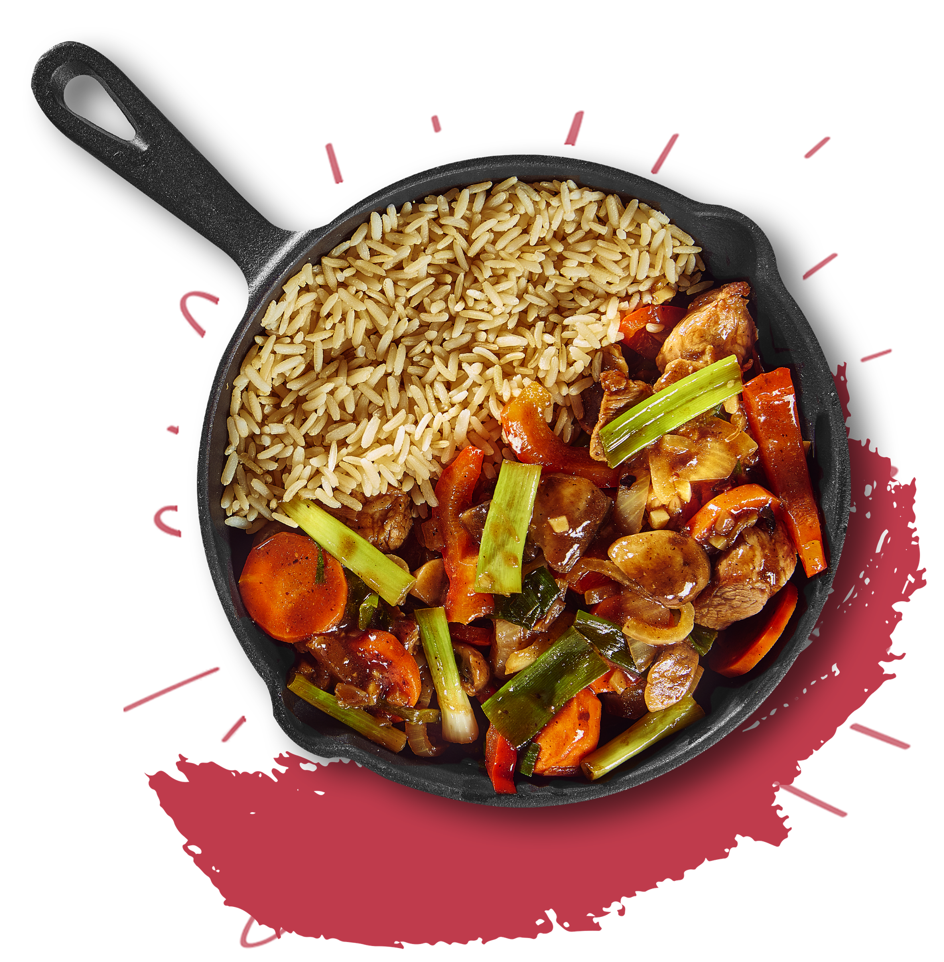 Hoisin wok met varkensreepjes