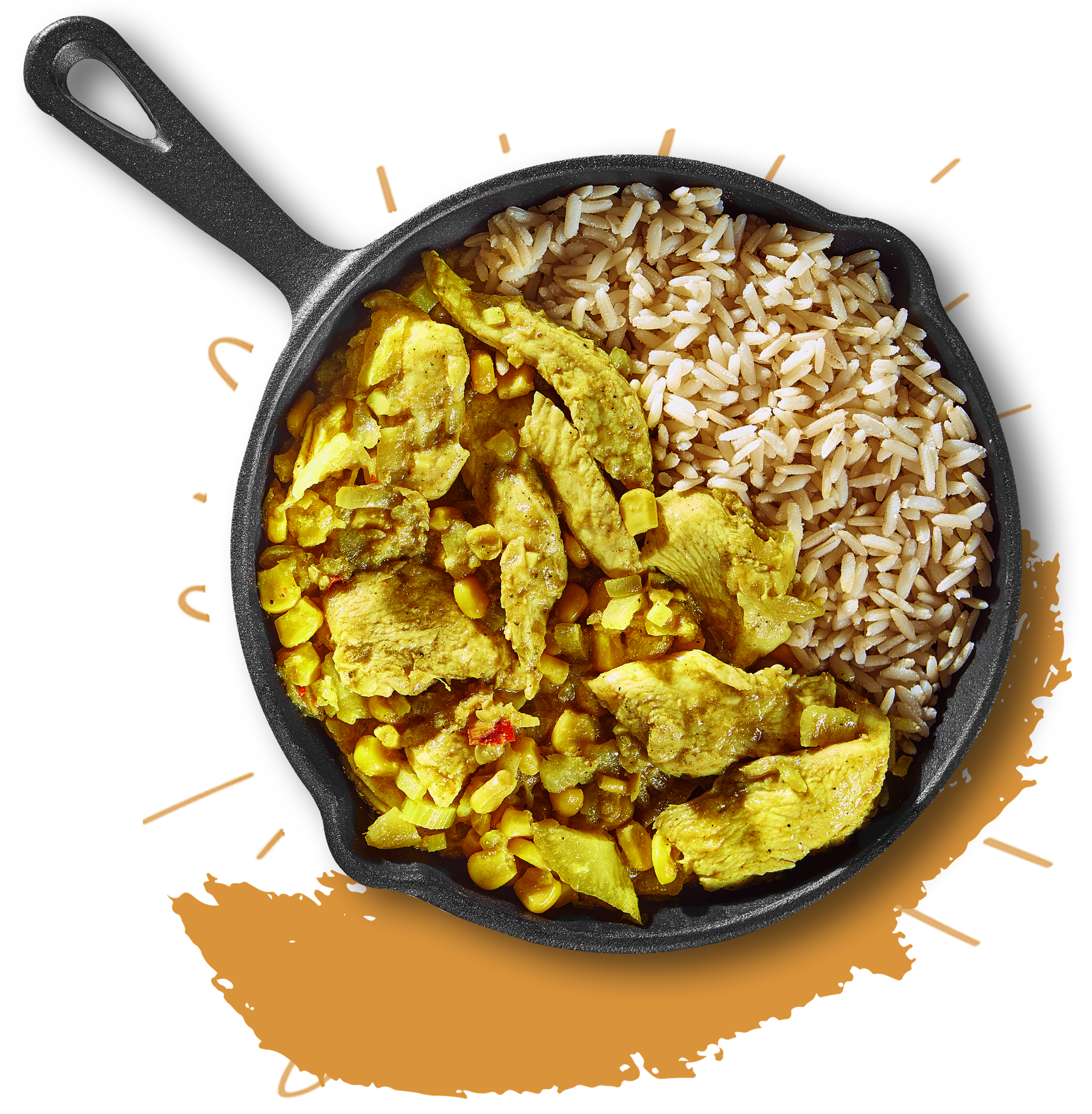 Licht pikante curry met kip