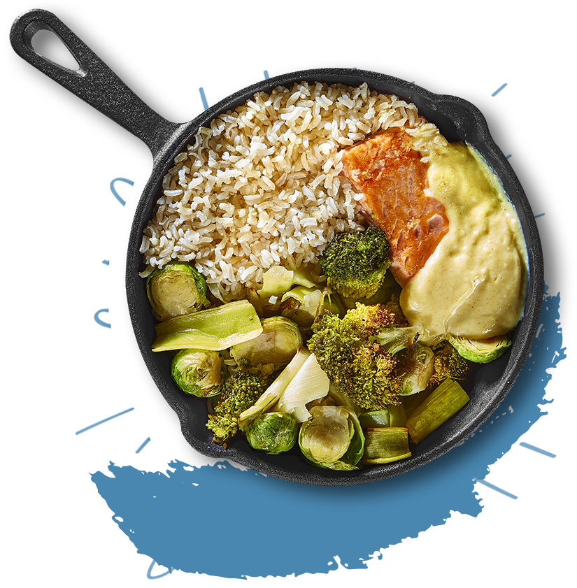 Gebakken zalm in currysaus