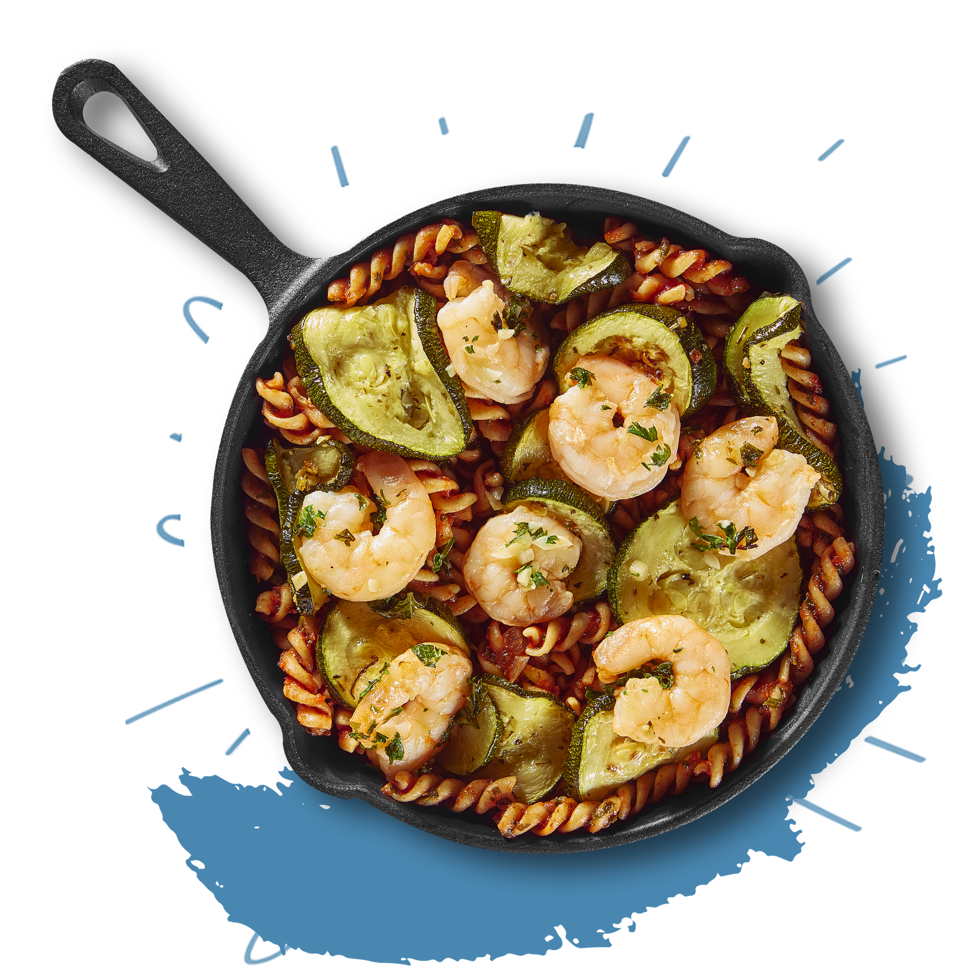 Spirelli met scampi