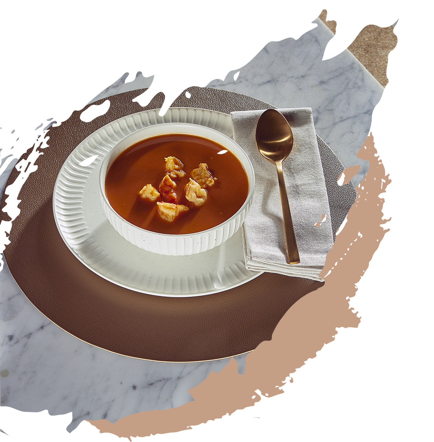 Kreeftensoep met scampi