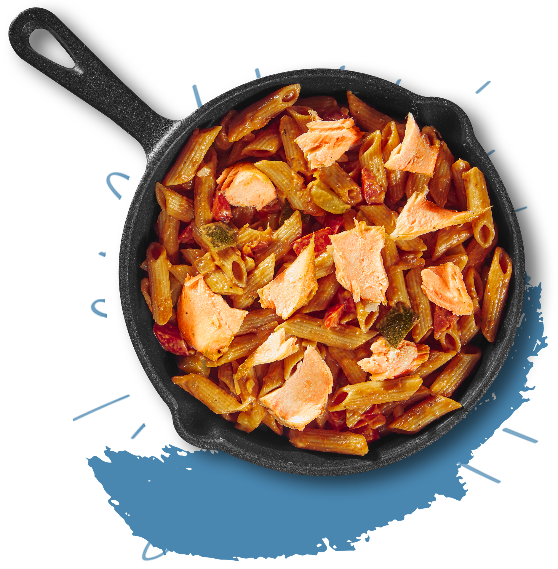 Zalm in een romige tomatensaus