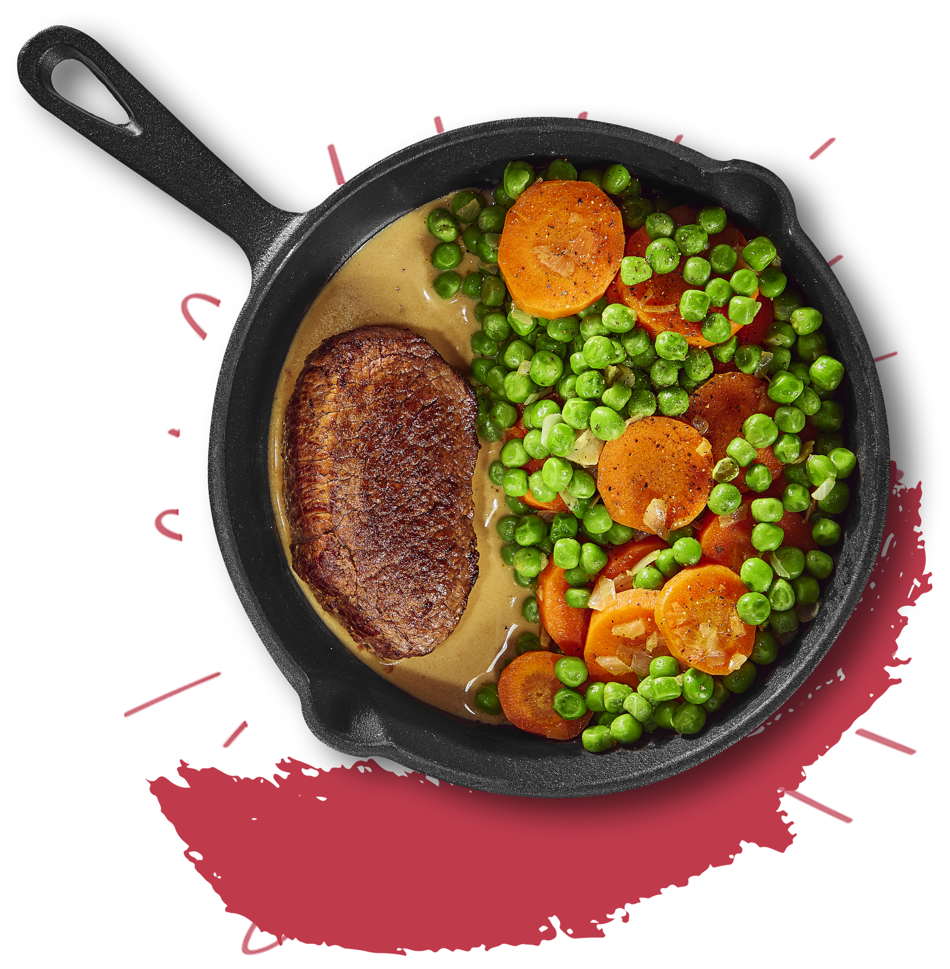 Gebakken steak in mosterdsaus
