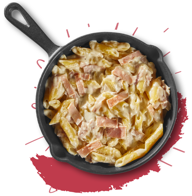 Penne met beenham