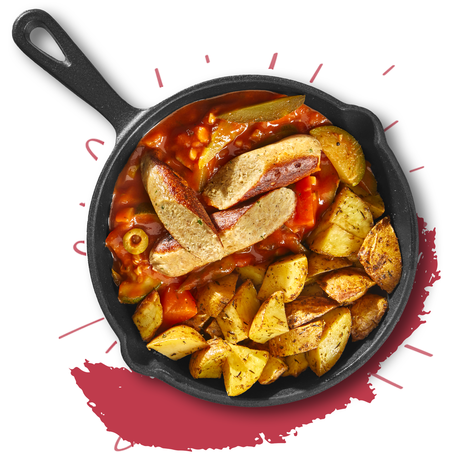 Grillworstjes met rozemarijnaardappelen