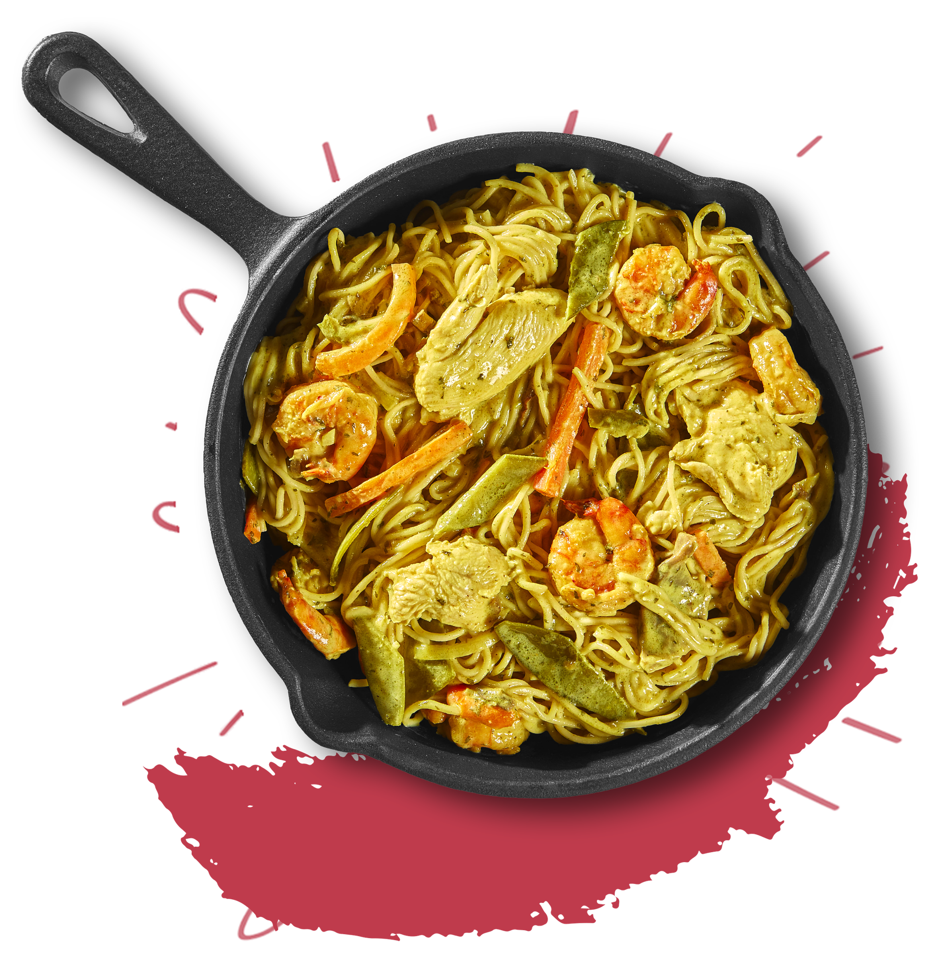 Thaise surf en turf wok