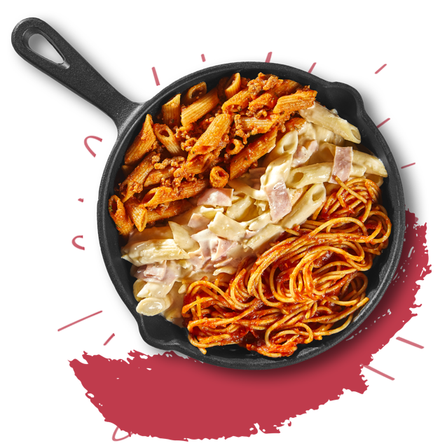 Trio van pasta's