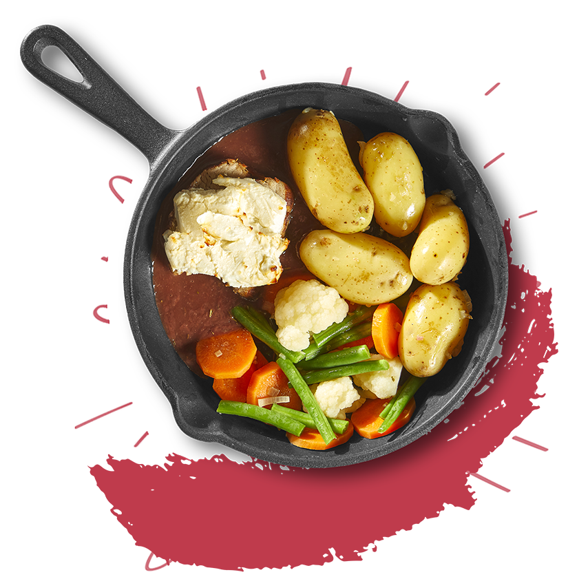 Varkenshaasje met geitenkaas en honing