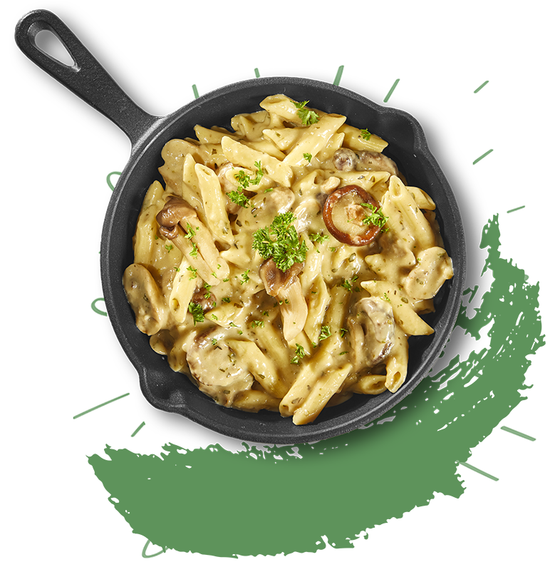 Penne met romige paddenstoelenmix