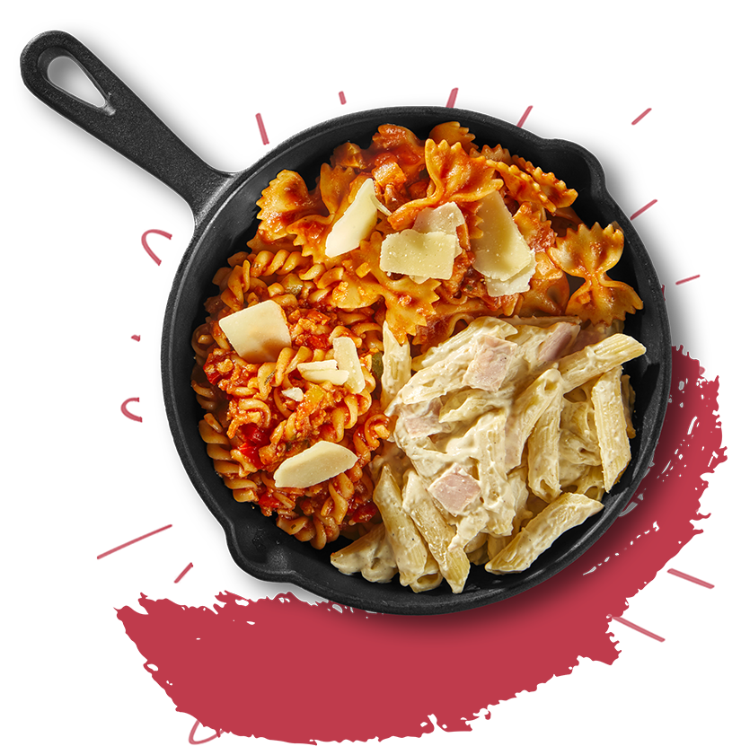 Trio van pasta's
