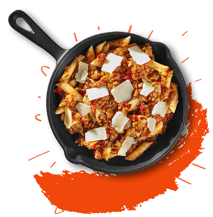 Penne met seitangehakt